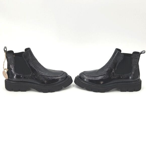 Sofft Samira Chelsea Boots Booties Womens Size 6 Black Crinkle Patent Leather - Picture 2 of 10